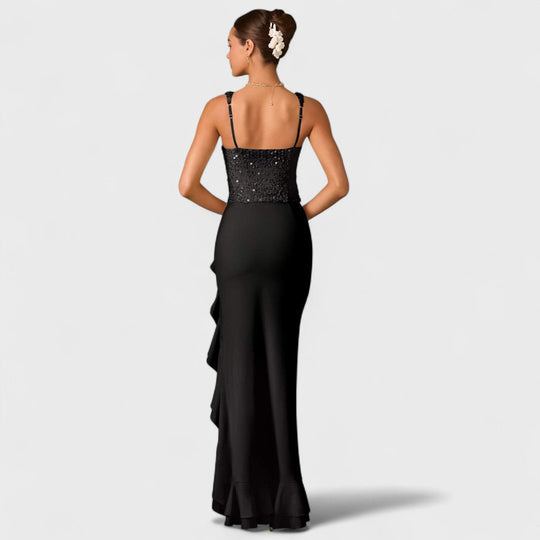 Bella - Sukienki Corset z Satyny z Falbanami