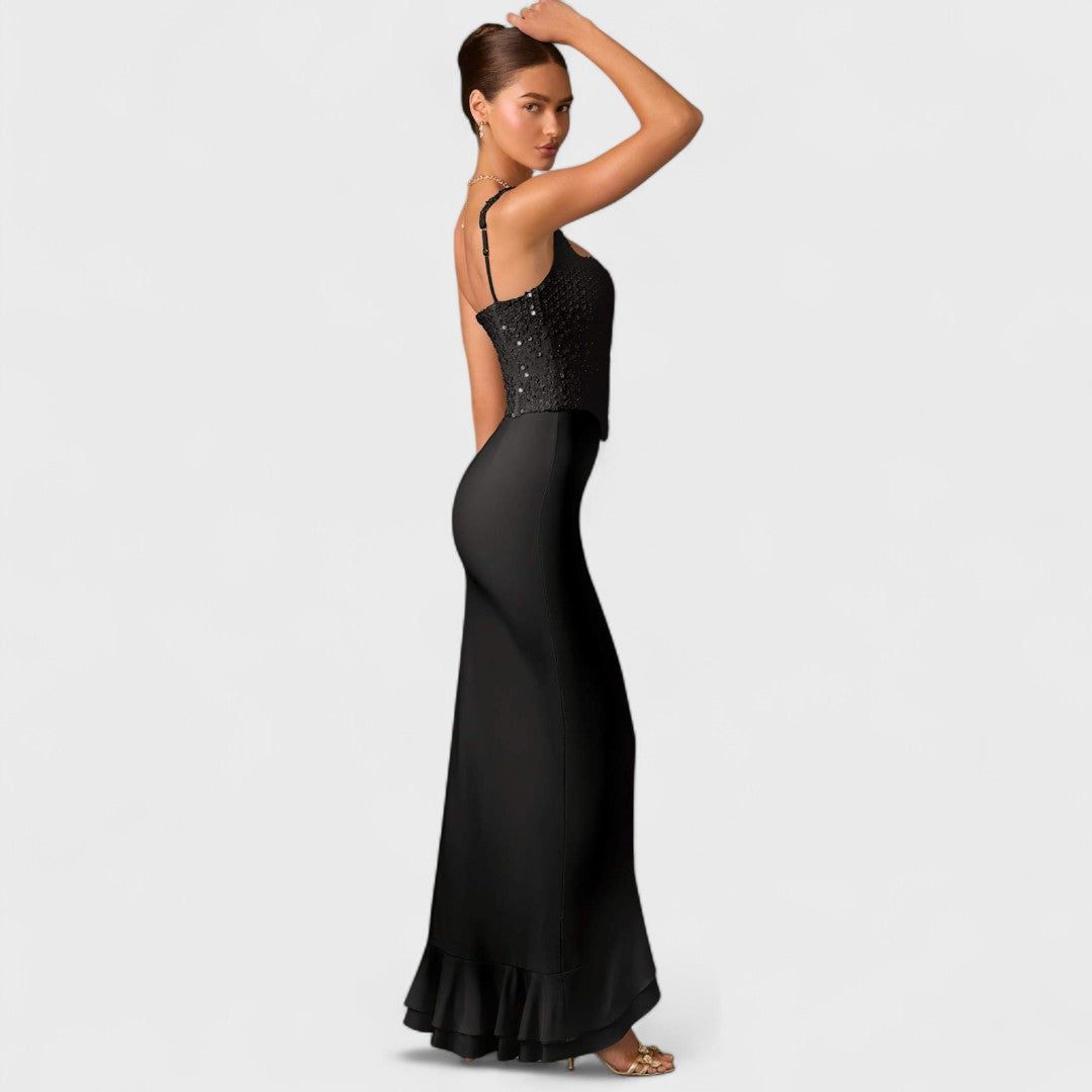 Bella - Sukienki Corset z Satyny z Falbanami