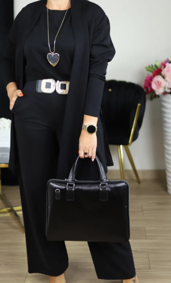 Elegancki zestaw 3-częściowy obejmujący długi kardigan, top i spodnie 🔥 DARMOWA DOSTAWA