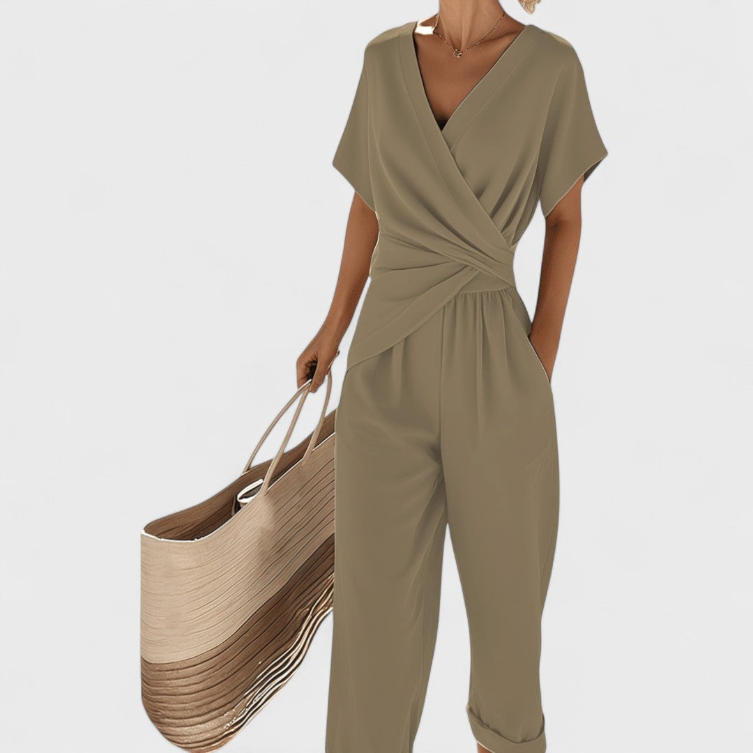 Celira - Letni kombinezon w stylu kopertowym