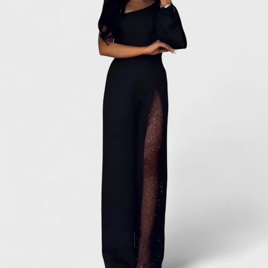 Ines - Nowoczesny kombinezon z szerokimi nogawkami