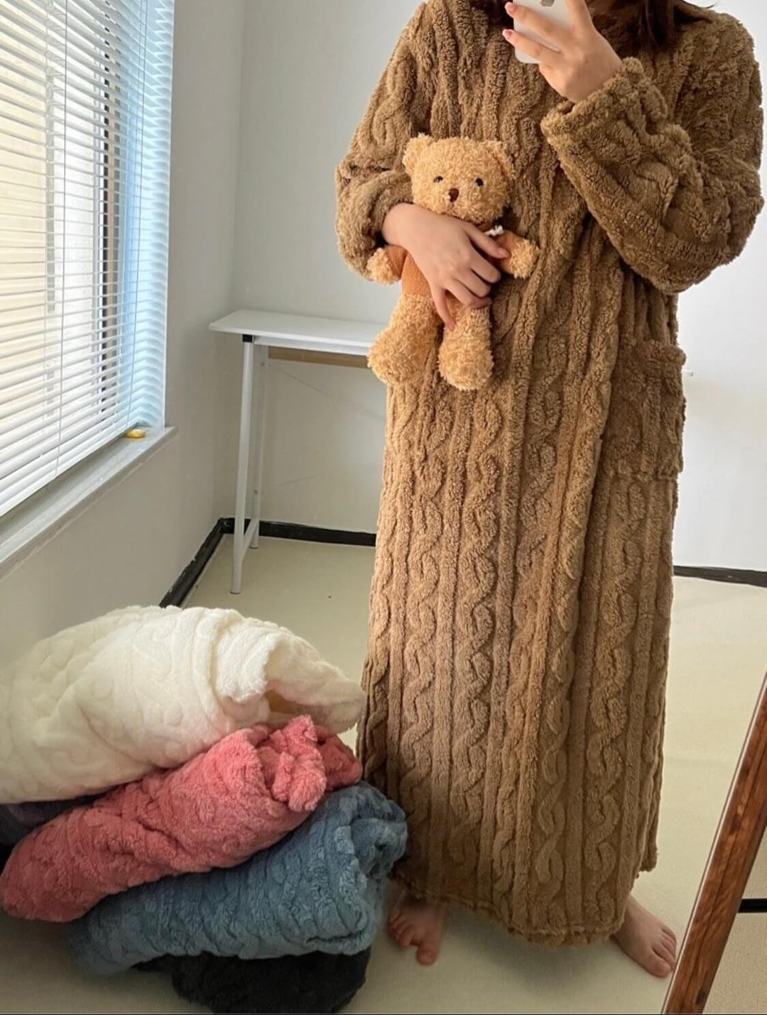 Cozy - Zimowy komplet domowy z koralowego aksamitu