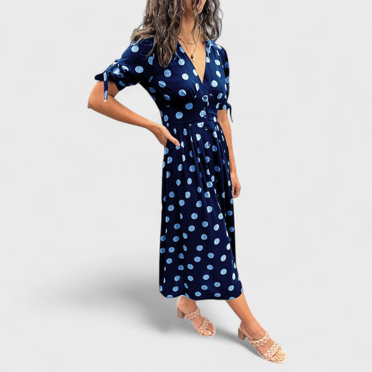 Monique - Elegancka Sukienka w Kropki