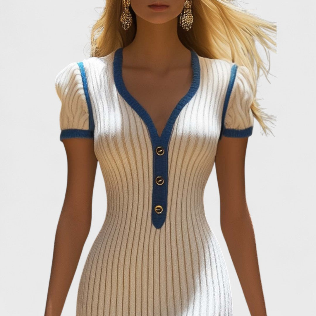 Ellena - Elegancka sukienka midi z trenem