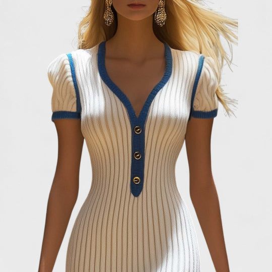 Ellena - Elegancka sukienka midi z trenem