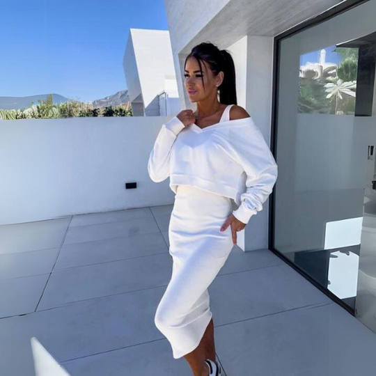 Andrine - Casualowy komplet bluzy i sukienki