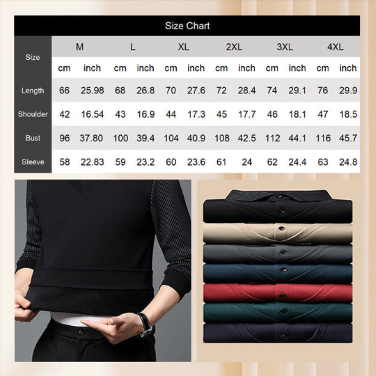 🔥49% ZNIŻKI! 🍂 Dwuczęściowa Koszula z Kołnierzykiem w Paski – Styl Jesienno-Zimowy z Oddychającej i Wygodnej Bawełny 👔📦