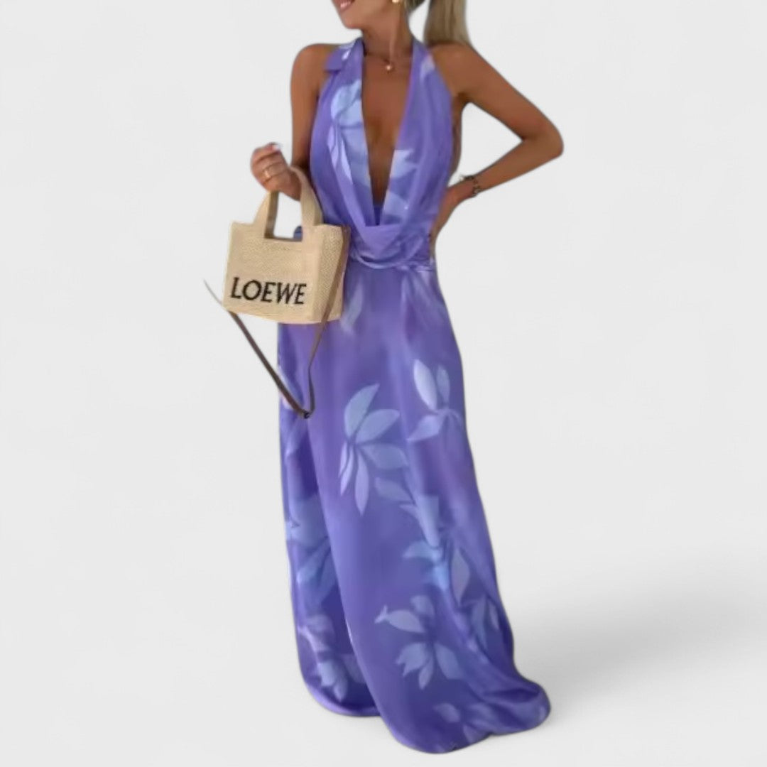 Riviera – Lśniąca sukienka halter na lato