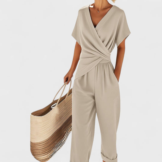 Celira - Letni kombinezon w stylu kopertowym