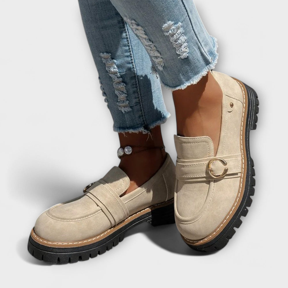 Lora | Swobodne Mokasyny z Zaokrąglonym Noskiem