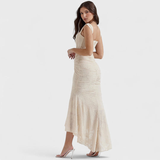 Carisia - Długa niebieska sukienka