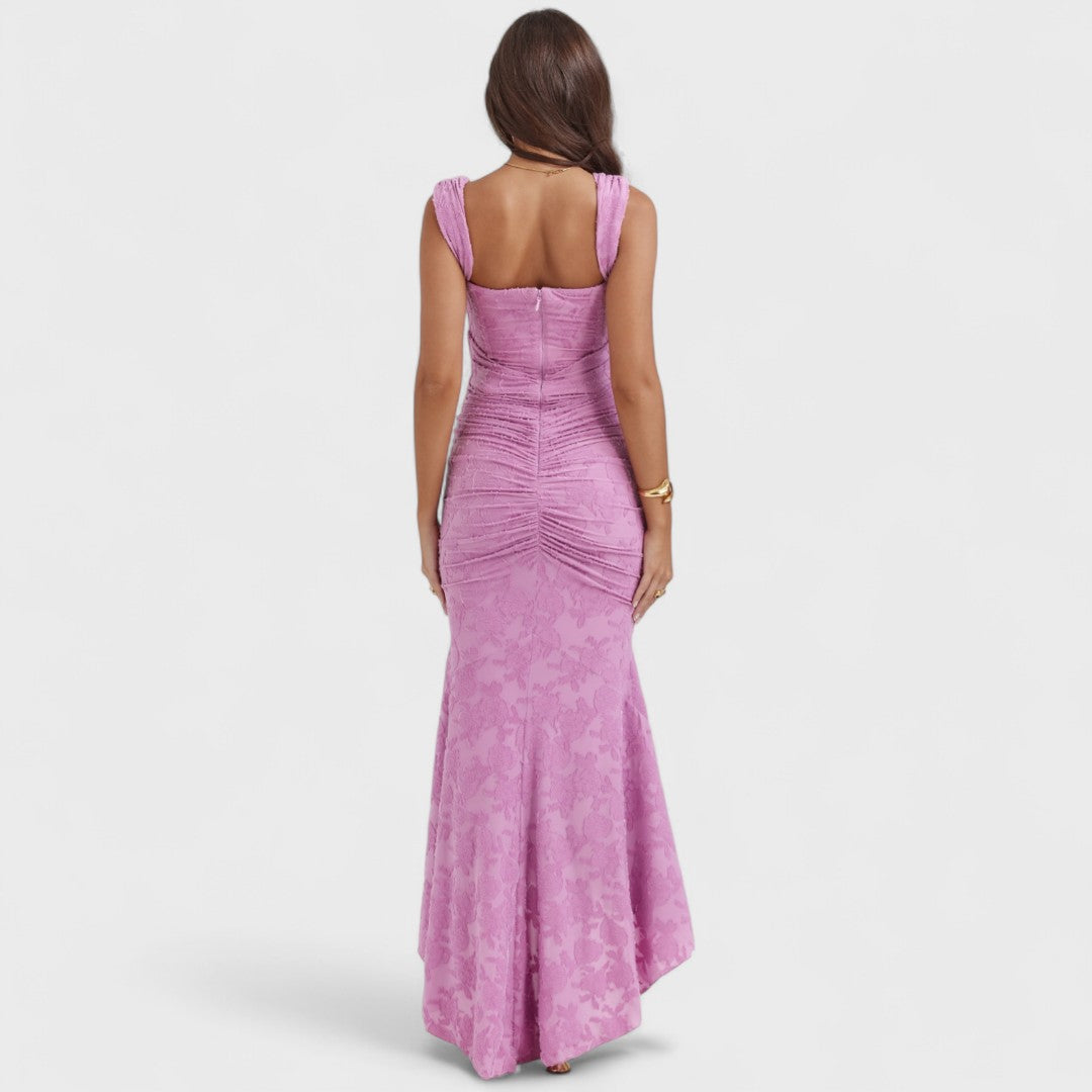 Carisia - Długa niebieska sukienka