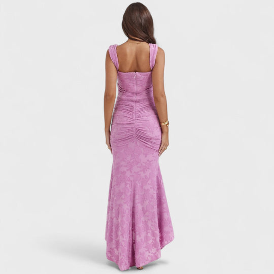 Carisia - Długa niebieska sukienka