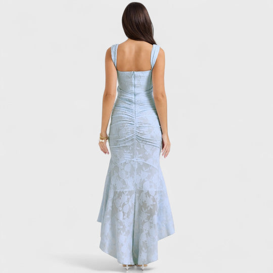 Carisia - Długa niebieska sukienka