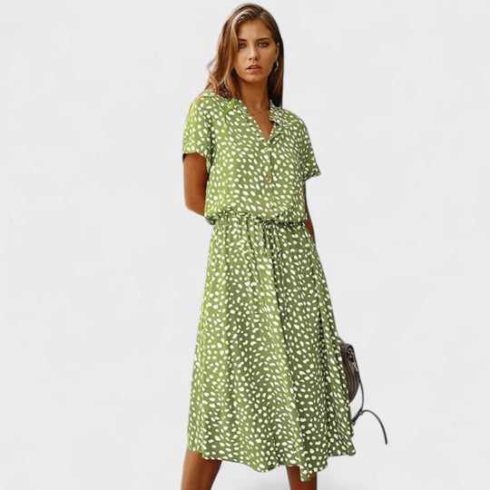 Madelina - Elegancka letnia sukienka w wielokolorowym wydaniu