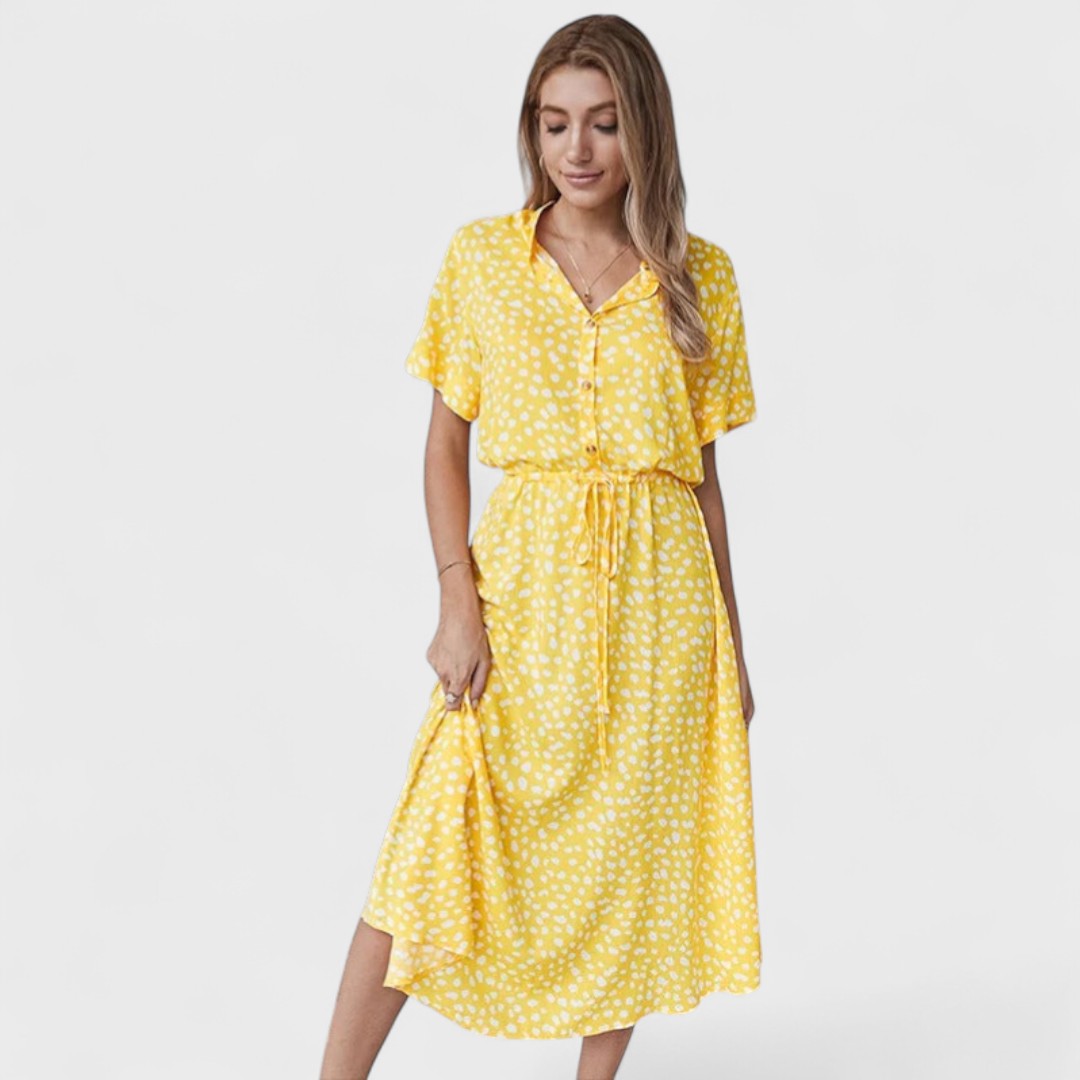 Madelina - Elegancka letnia sukienka w wielokolorowym wydaniu