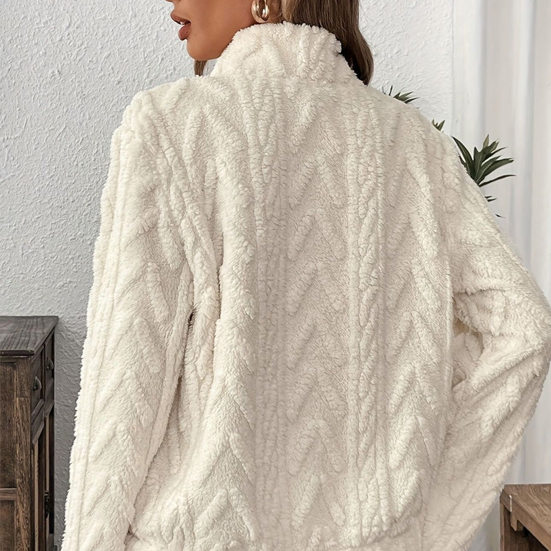 Bluza polarowa z półzamkiem i kieszenią