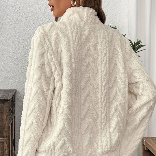 Bluza polarowa z półzamkiem i kieszenią